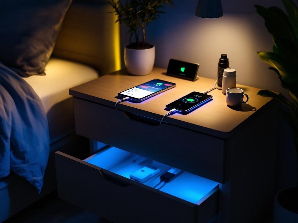 smart nightstand in action