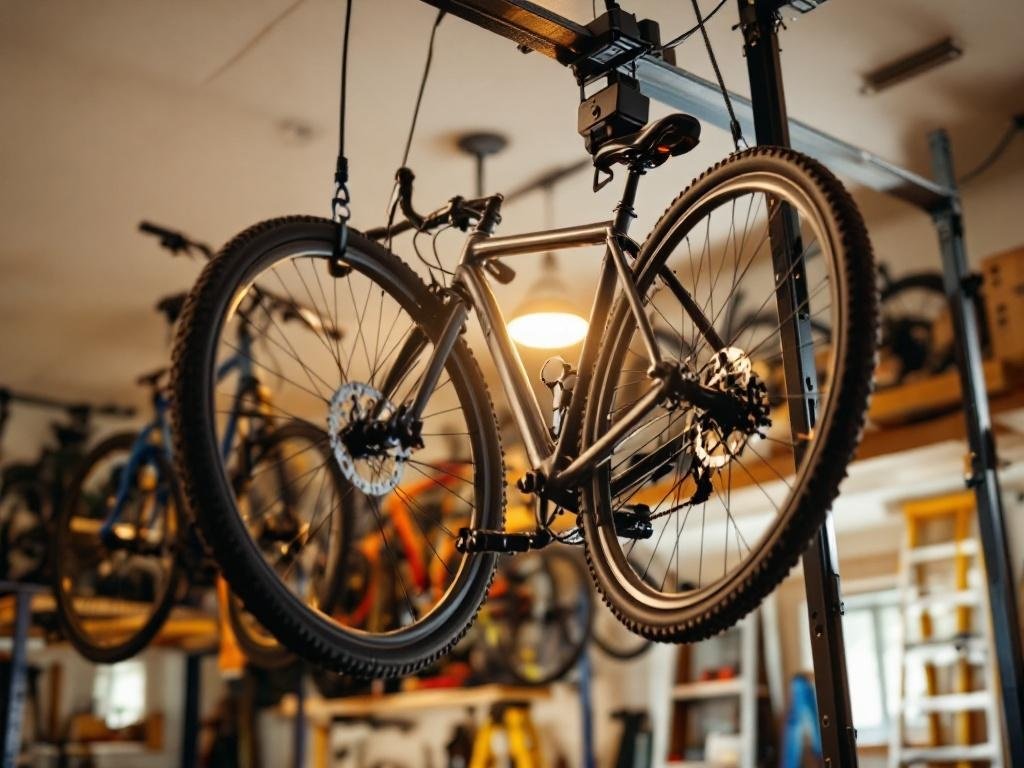 bike hoist in action
