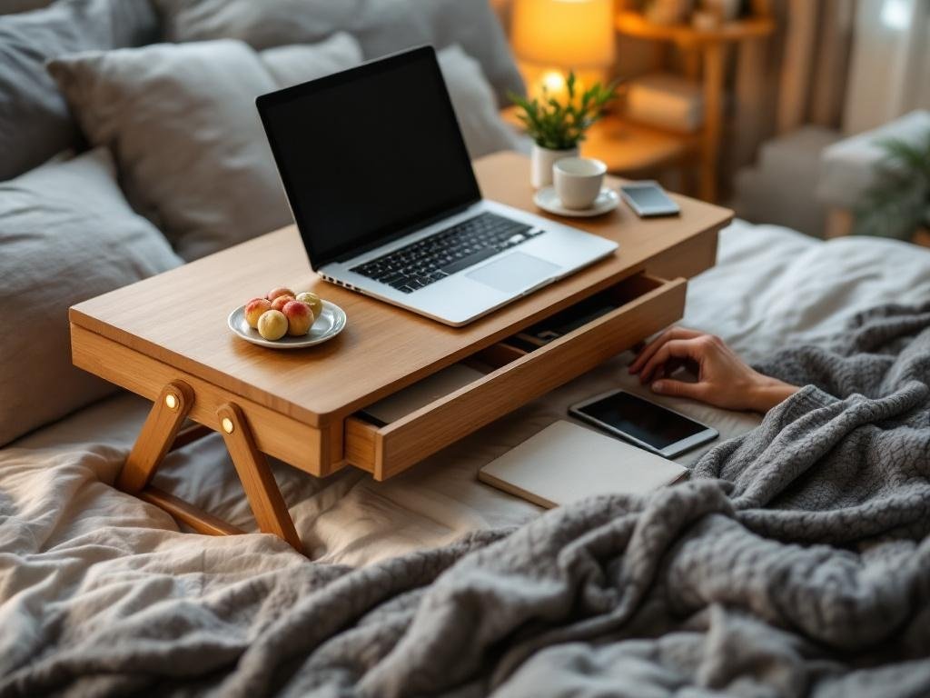 laptop desk in action